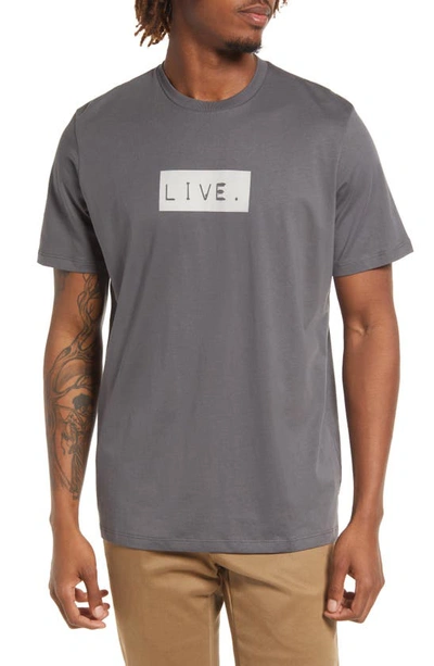 Shop Live Live Live Pima Cotton Graphic Logo Tee In Grey Skies
