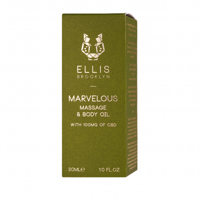 Ellis Brooklyn Marvelous Massage And Body Oil With 100mg Of Full Spectrum Cbd In 1 Fl oz | 30 ml