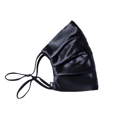 Slip Double-sided Silk Re-usable Face Covering In Black