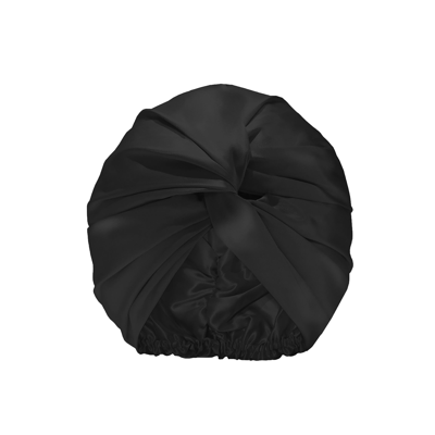 Shop Slip Pure Silk Black Turban In Default Title
