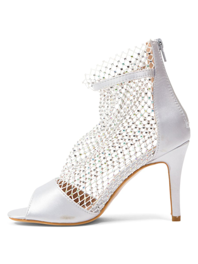 Shop Chic By Lady Couture Women's Ariana Mesh & Satin Sandals In Silver