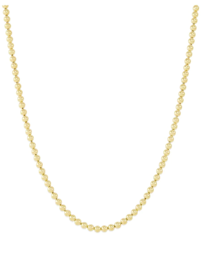 Saks Fifth Avenue Made In Italy Women's 14k Yellow Goldplated Sterling Silver Beaded Chain Necklace In Silver