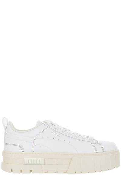 Shop Puma Perforated Detailed Platform Lace In White