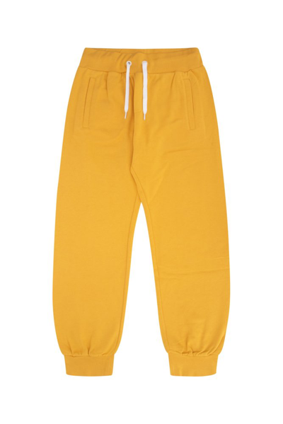 Shop Fendi Kids Drawstring Track Pants In Yellow