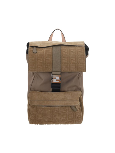 Shop Fendi Ness Medium Backpack In Brown