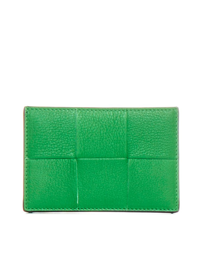 Shop Bottega Veneta Intreccio Credit Card Case In Green