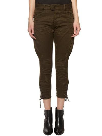 Shop Dsquared2 Distressed Cargo Trousers In Green