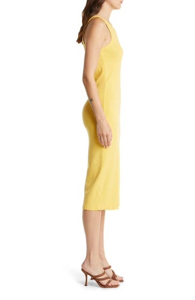 Shop Mother The Chin Ups Midi Dress In Golden Haze