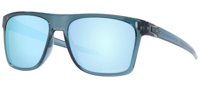 Shop Oakley Leffingwell Oo9100-05 Wayfarer Polarized Sunglasses In Blue