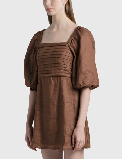 Shop Faithfull The Brand Venezia Mini Dress In Brown