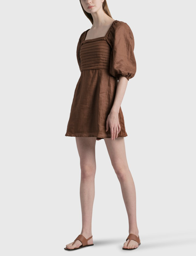 Shop Faithfull The Brand Venezia Mini Dress In Brown