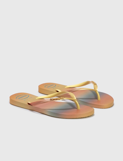 Shop Havaianas Slim Gradient Sunset Flip Flops In Multicolor