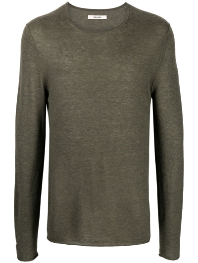 Shop Zadig & Voltaire Long-sleeve Cashmere Top In Grün