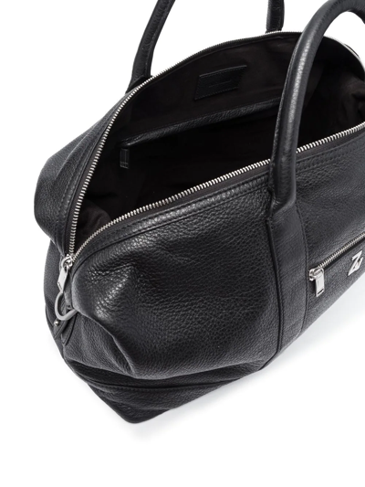 Zadig & Voltaire Initiale Jamie Grained-leather Bag In Schwarz