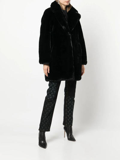 Shop Apparis Oversize Faux-fur Coat In Black