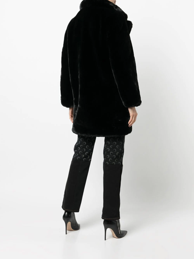 Shop Apparis Oversize Faux-fur Coat In Black