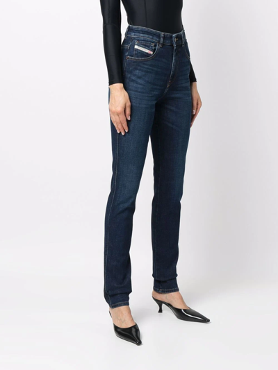 Shop Diesel 1994 High-waisted Skinny Jeans In Blue