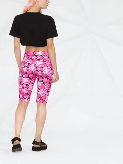 Msgm Floral-print Cycling Shorts In Rosa