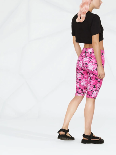 Msgm Floral-print Cycling Shorts In Rosa