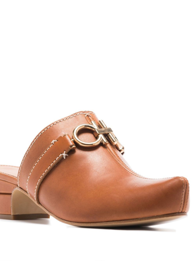 Ferragamo Gancini Slip-on Mules In Orange