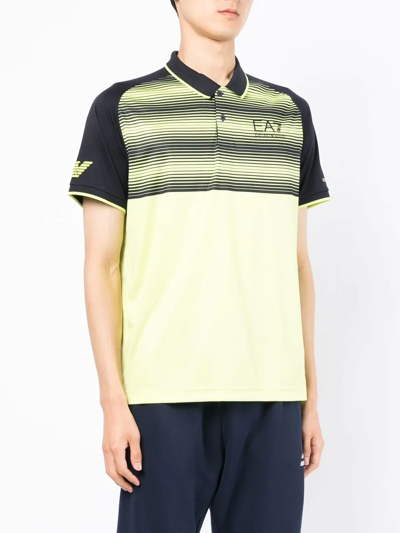 Shop Ea7 Logo-print Short-sleeved Polo Shirt In Grün