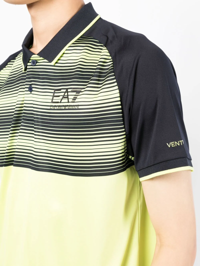Shop Ea7 Logo-print Short-sleeved Polo Shirt In Grün