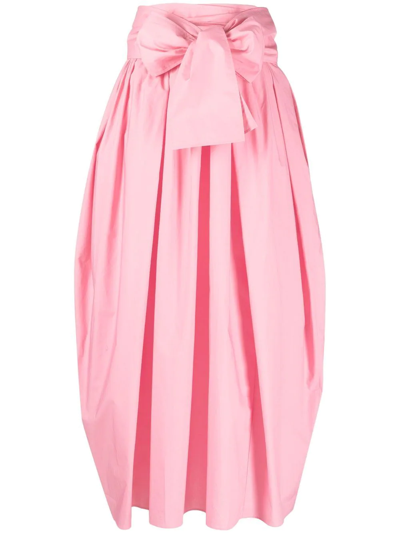 Cecilie Bahnsen Women's Junita Belted Pleated Midi-skirt In Pink