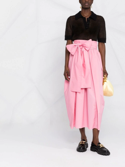 Cecilie Bahnsen Women's Junita Belted Pleated Midi-skirt In Pink