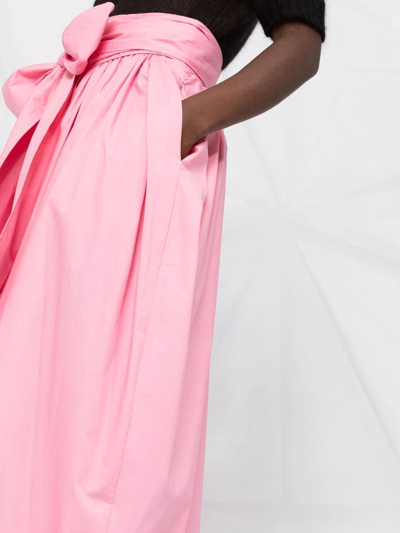 Cecilie Bahnsen Women's Junita Belted Pleated Midi-skirt In Pink