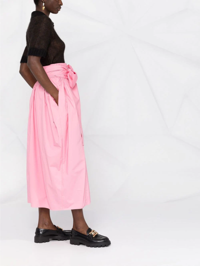 Cecilie Bahnsen Women's Junita Belted Pleated Midi-skirt In Pink