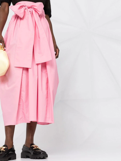 Cecilie Bahnsen Women's Junita Belted Pleated Midi-skirt In Pink