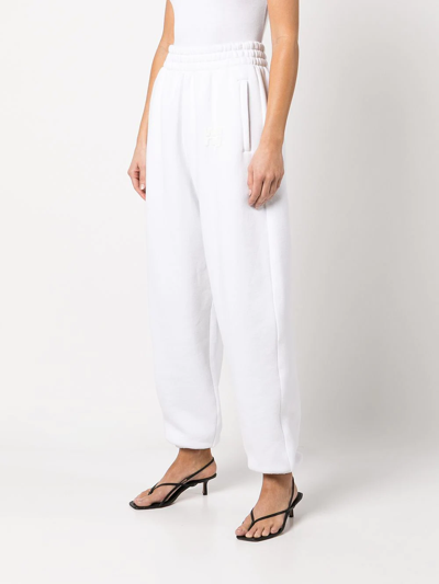 Alexander Wang Puff Logo Sweatpant In Structured Terry In White