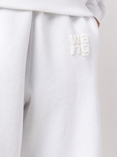 Alexander Wang Puff Logo Sweatpant In Structured Terry In White