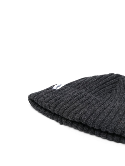 Shop Mackintosh Billie Wool Beanie In Black