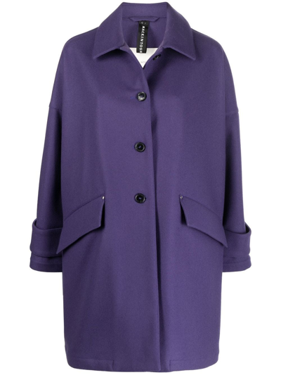 Shop Mackintosh Humbie Wool Overcoat In Purple