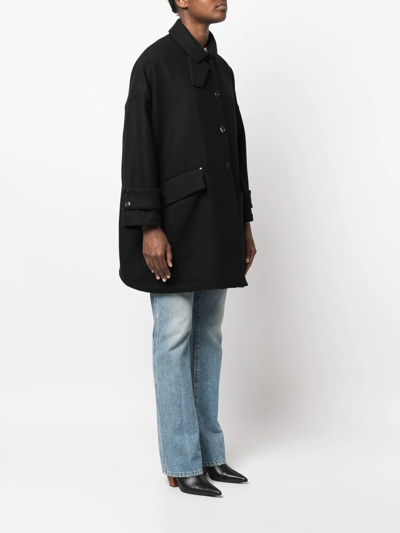 Shop Mackintosh Humbie Wool Overcoat In Black