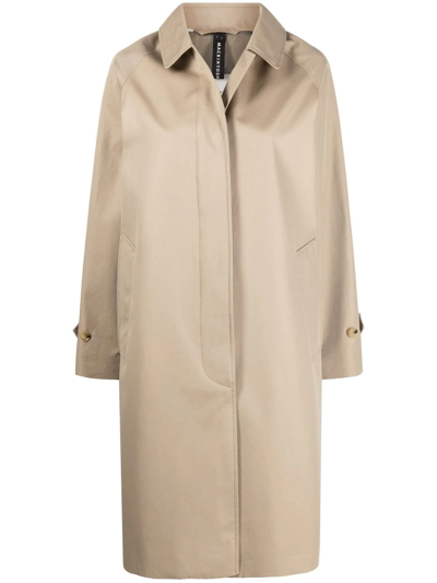 Shop Mackintosh Garia Gabardine Cotton Coat In Brown