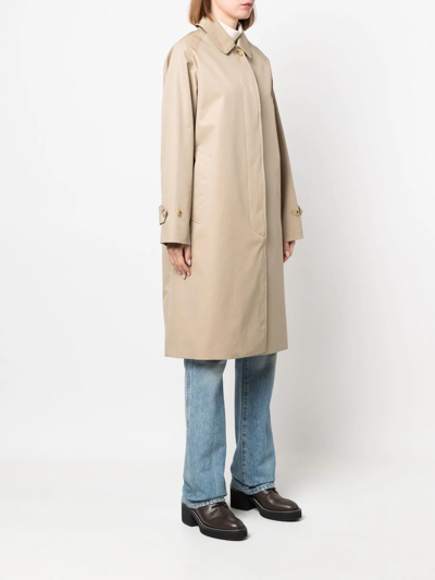 Shop Mackintosh Garia Gabardine Cotton Coat In Brown