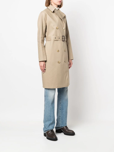 Shop Mackintosh Morna Bonded Cotton Trench Coat In Neutrals