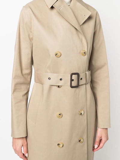 Shop Mackintosh Morna Bonded Cotton Trench Coat In Neutrals
