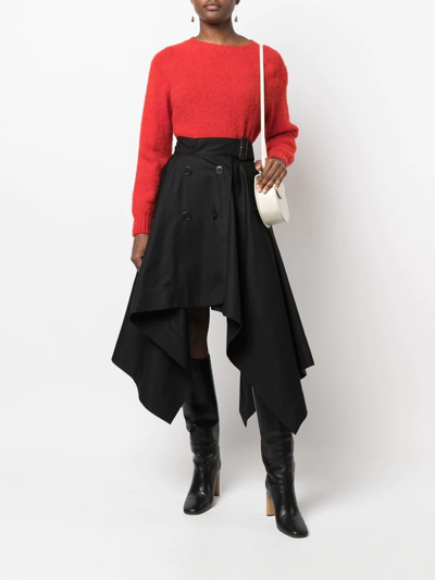 Shop Mackintosh Cecila Gabardine Cotton Skirt In Black