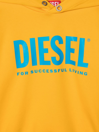 Diesel Logo-print Detail Hoodie In Orange