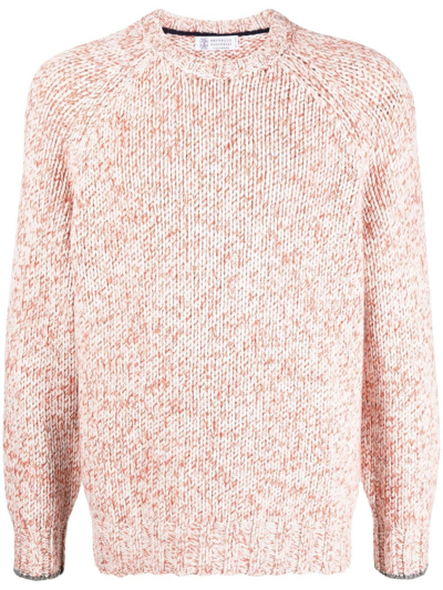 Brunello Cucinelli Ribbed-knit Jumper In Neutrals