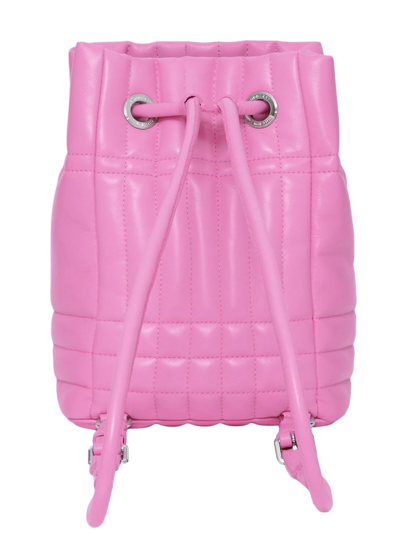 Shop Burberry Quilted Lola Mini Backpack In Rosa
