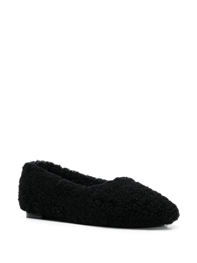 Shop Age Of Innocence Zuri Shearling Ballerina Shoes In Black