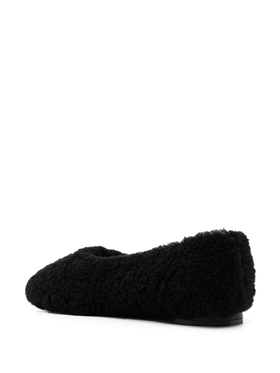 Shop Age Of Innocence Zuri Shearling Ballerina Shoes In Black