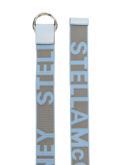 Stella Mccartney Recycled-polyester Logo Belt In Blau