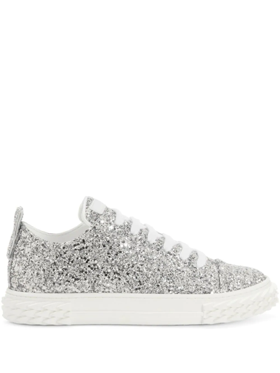 Shop Giuseppe Zanotti Eco-blabber Glitter Low-top Sneakers In Grey