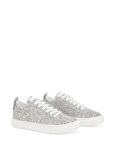 Shop Giuseppe Zanotti Eco-blabber Glitter Low-top Sneakers In Grey