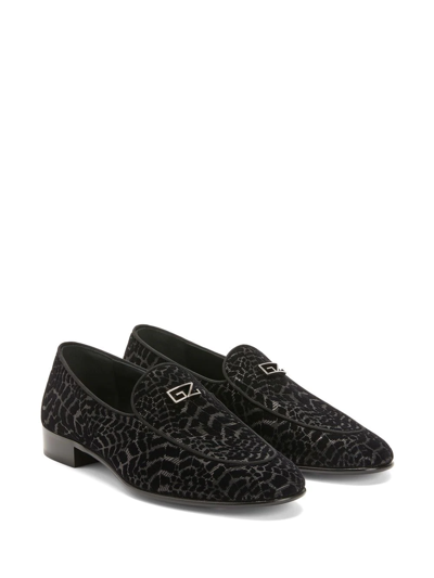 Shop Giuseppe Zanotti Gz Rudolph Leather Loafers In Black